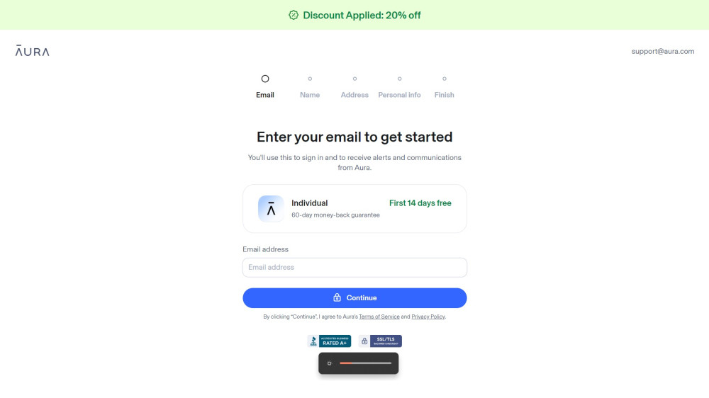 Aura free trial form